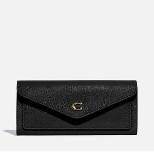COACH wyn envelope wallet in black